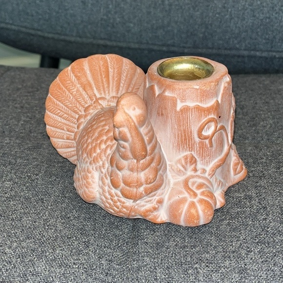 Vintage Terra cotta turkey candle holder excellent condition - Picture 2 of 5